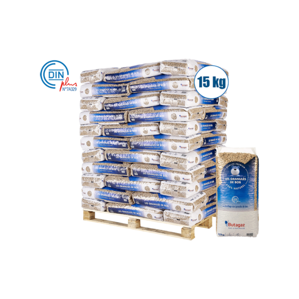 Pellet Butagaz DIN+ 100% résineux - palette de 66 sacs de 15KG